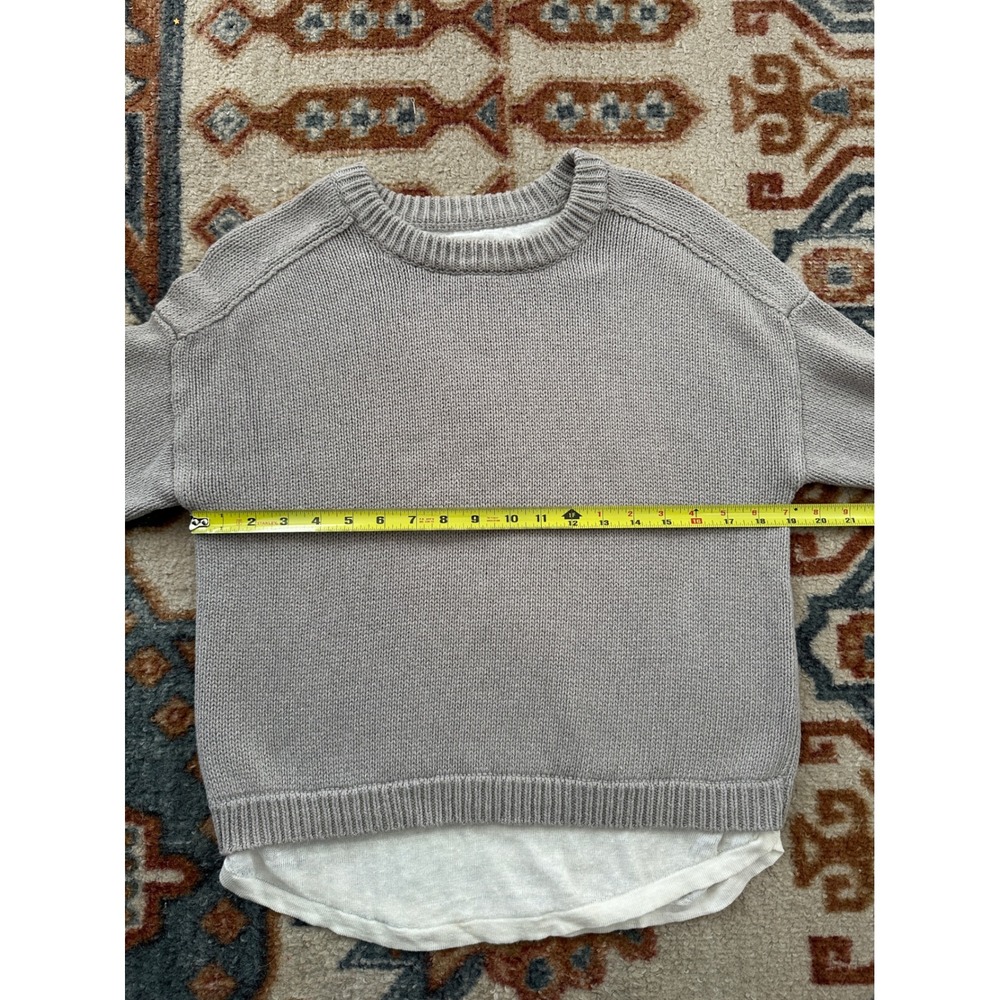 Brochure Walker Corbin Grey Knit Sweater Layered Linen Cotton XS - Picture 7 of 10
